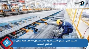 تحديث الآن.. سعر الحديد اليوم الأحد يسجل 40 ألف جنيه للطن بعد الارتفاع الجديد.
